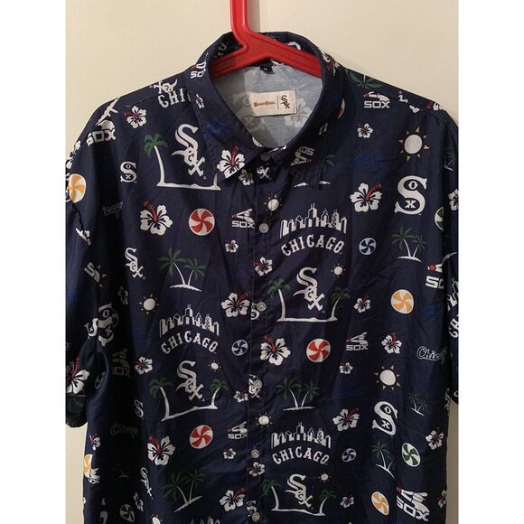 Chicago White Sox Blue Hawaiian Shirt M SGA 7/1/17 Beggars Pizza Polyester - Picture 2 of 8